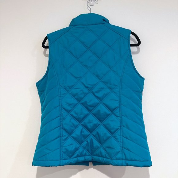 NWOT, Izod, Sky Blue Turquoise Quilt Pattern Zip-Up Vest Jacket, Size Large - Picture 2 of 8